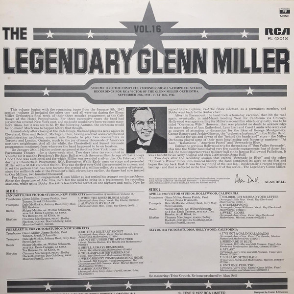 Glenn Miller And His Orchestra - The Legendary Glenn Miller Vol.16