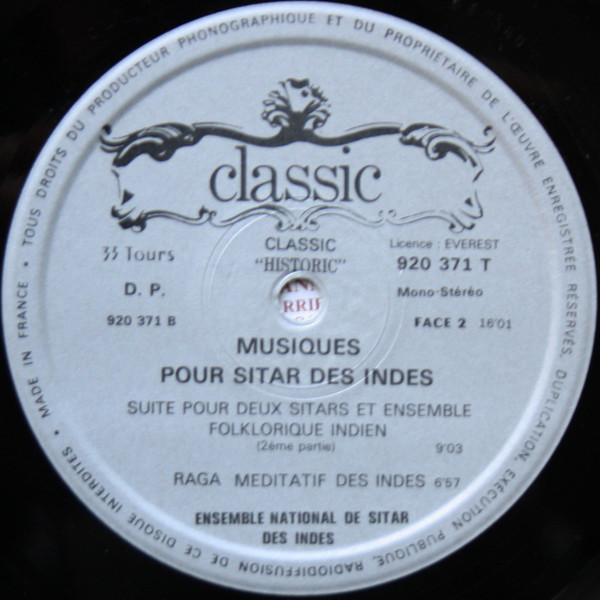 The National Raga Company Of India - Musiques Pour Sitar Des Indes