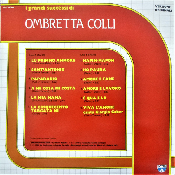 Ombretta Colli - I Grandi Successi Di Ombretta Colli