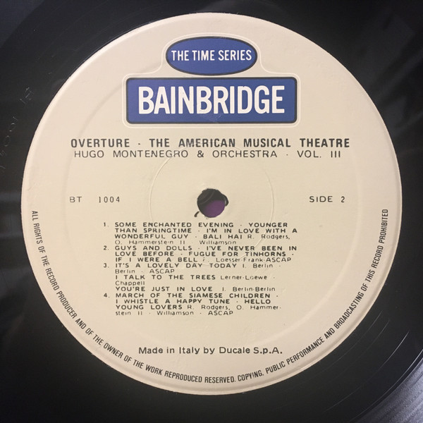 Hugo Montenegro And His Orchestra - Overture / American Musical Theatre Volume Three: 1946 - 1952