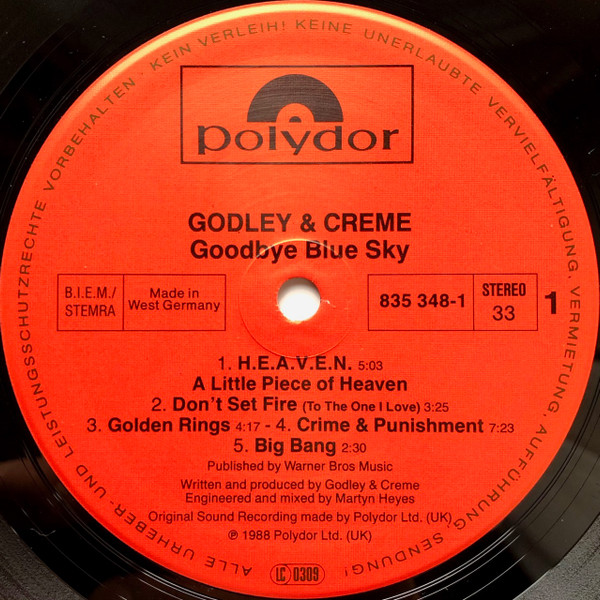 Godley & Creme - Goodbye Blue Sky