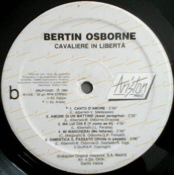 Bertín Osborne - Cavaliere In Libertà