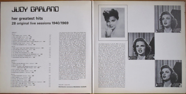 Judy Garland - Her Greatest Hits - 28 Original Live Songs 1940/1969