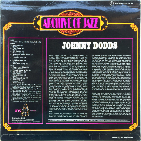 Johnny Dodds - Archive Of Jazz Volume 24