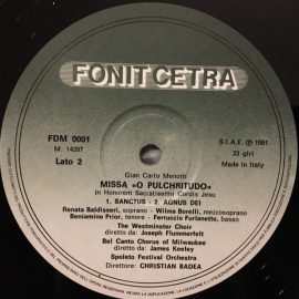 Gian Carlo Menotti, Westminster Choir - Missa "O Pulchritudo"