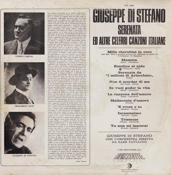 Giuseppe Di Stefano - Serenata Ed Altre Celebri Canzoni Italiane