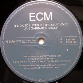 Jan Garbarek Group - It's OK To Listen To The Gray Voice